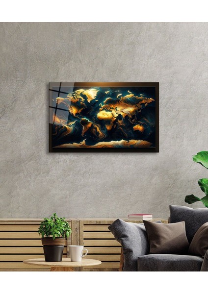 Dünya Haritası Çerçevesiz Cam Tablo Yapay Zeka Hediyelik Büyük Tablo Ev Ofis Dekoru fiyatları