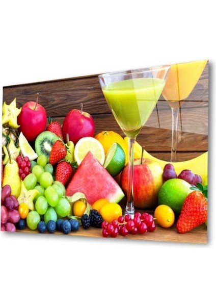 Meyveler Cam Tablo 4mm Dayanıklı Temperli Cam