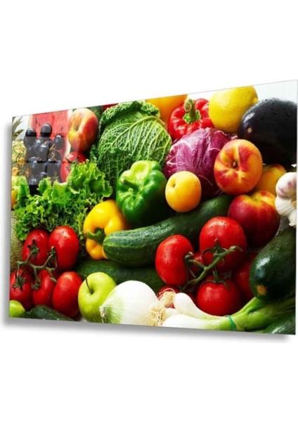 Meyveler Cam Tablo 4mm Dayanıklı Temperli Cam