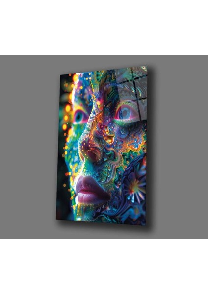 Kozmik Yansıma Renkli Yüz Cam Tablo Hediyelik Büyük Tablo Ev Ofis Dekoru fiyatları