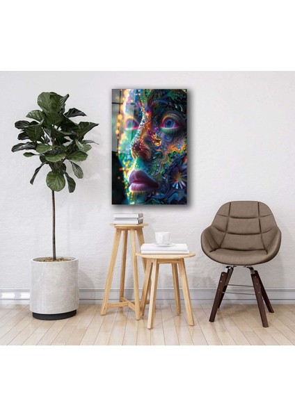 Kozmik Yansıma Renkli Yüz Cam Tablo Hediyelik Büyük Tablo Ev Ofis Dekoru fırsatları