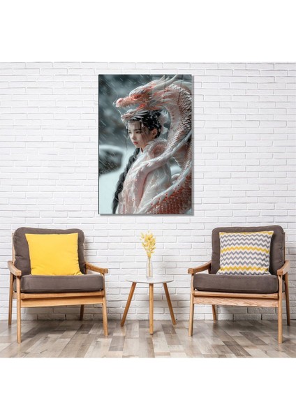 Kar Altında Efsane Cam Tablo Hediyelik Büyük Tablo Ev Ofis Dekoru