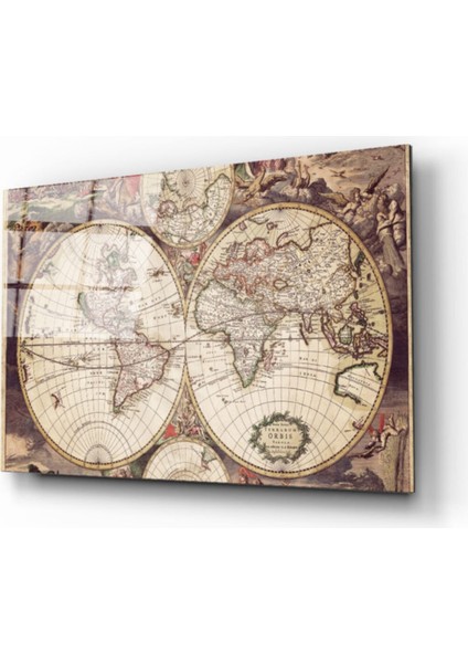 Dünya Haritası 82 Cam Tablo
