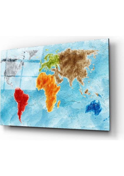 Dünya Haritası 74 Cam Tablo