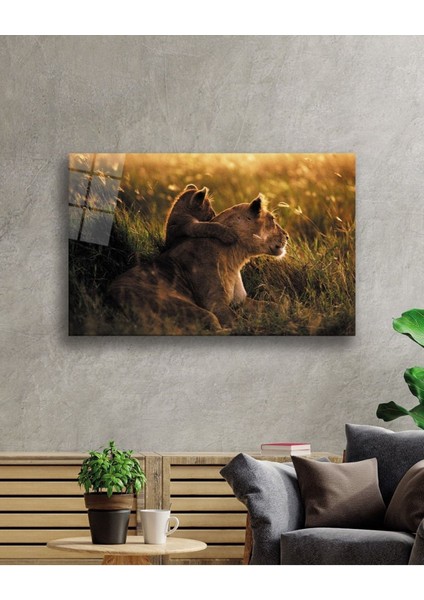 Aslan Hayvan Cam Tablo 4mm Dayanıklı Temperli Cam fiyatları