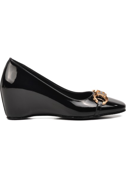 312078 Siyah Kadın Dolgu Topuklu Ayakkabı