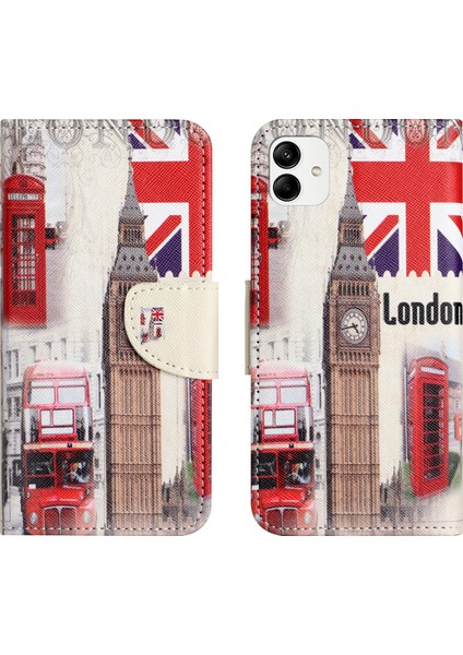 Samsung Galaxy A05 4g Deri Desen Basılı Londra Big Ben Telefon Kılıfı (Yurt Dışından)