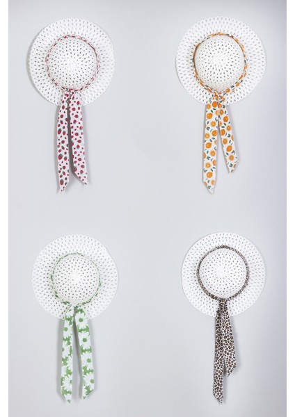 Kurdelalı 4'lü Kombin Set Şapka