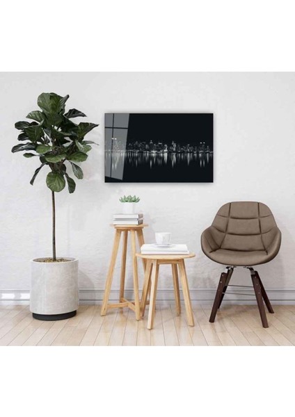 Gece Şehir Manzarası Cam Tablo 4mm Dayanıklı Temperli Cam fiyatları