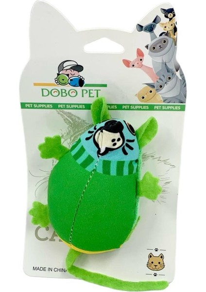 Dobo Pet Fare Figürlü Kedi Oyuncağı 9 cm Yeşil Mavi