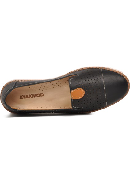 574141 Siyah Hakiki Deri Kadın Günlük Ayakkabı fırsatları