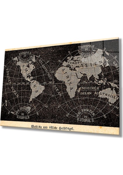 Dünya Haritası 25 Cam Tablo