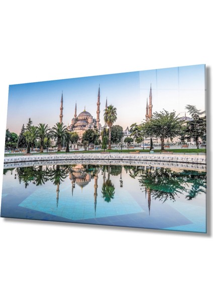 Istanbul Cami Manzara 4mm Dayanıklı Cam Tablo Temperli Cam
