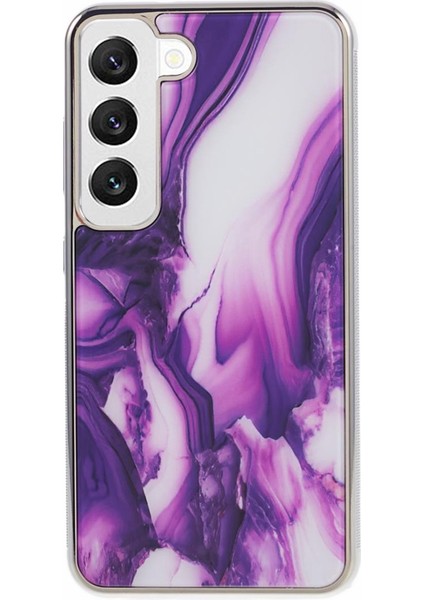 Samsung Galaxy S22 5g Mermer Desen Cep Pc+Tpu Şok Geçirmez Tarzı B Telefon Kılıfı (Yurt Dışından)