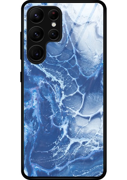 Samsung Galaxy S24 Ultra Mermer Desen Temperli Cam+Pc+Tpu DL03 Telefon Kılıfı (Yurt Dışından)