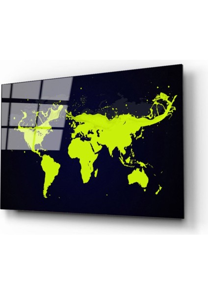 Dünya Haritası 69 Cam Tablo