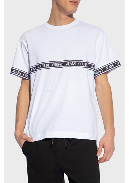 Logolu Bisiklet Yaka Pamuklu Regular Fit T Shirt Erkek T Shirt 76GAHC06 CJ01C 003