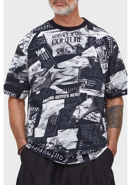Desenli Bisiklet Yaka Pamuklu Relaxed Fit T Shirt Erkek T Shirt 76GAH6L0 JS275 899