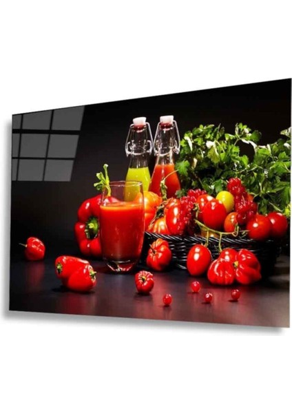 Meyveler Cam Tablo 4mm Dayanıklı Temperli Cam