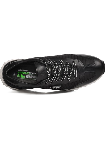 152-19498 Siyah-Beyaz Deri Erkek Sneaker fırsatları