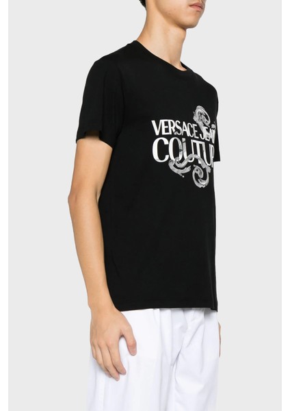Logolu Bisiklet Yaka Pamuklu Slim Fit T Shirt Erkek T Shirt 76GAHG00 CJ00G 899