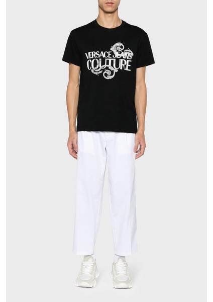 Logolu Bisiklet Yaka Pamuklu Slim Fit T Shirt Erkek T Shirt 76GAHG00 CJ00G 899