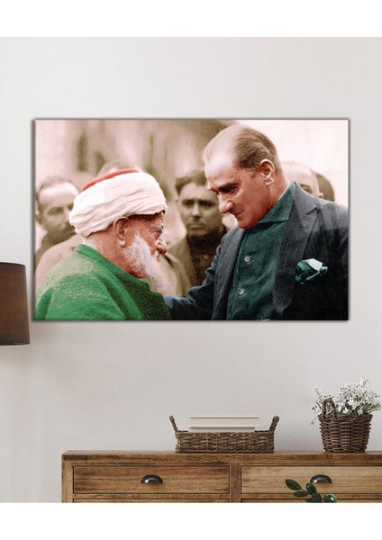 Atatürk ve Halk Temalı Uv Baskılı Cam Tablo, Ev ve Ofis Duvar Dekoru Hediyelik fiyatları