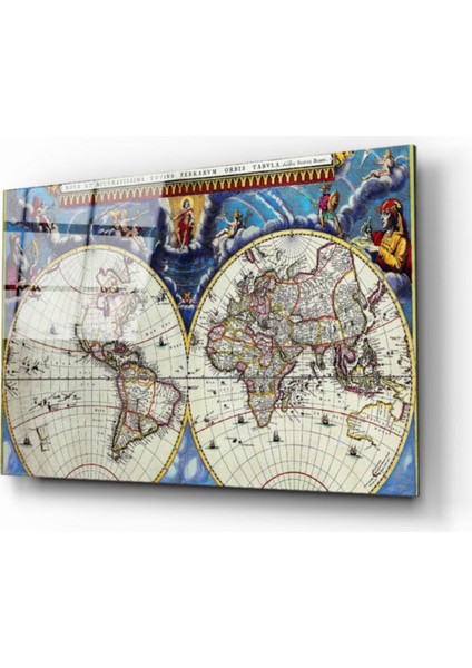 Dünya Haritası 62 Cam Tablo