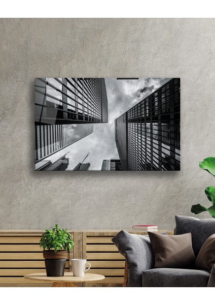 Siyah Beyaz Geomeetrik Cam Tablo, Ev ve Ofis Duvar Dekoru Hediyelik Büyük Tablo Dayanıklı Cam fiyatları