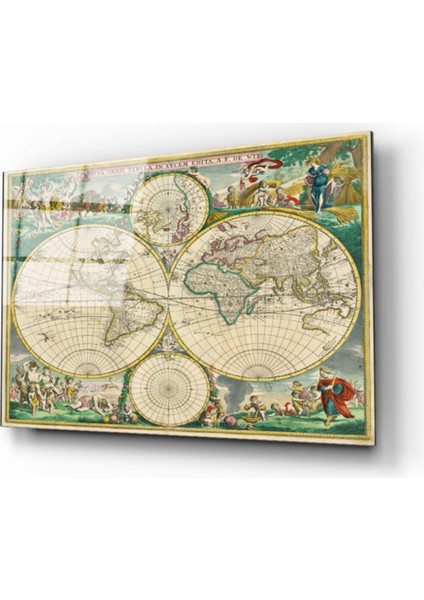 Dünya Haritası 15 Cam Tablo