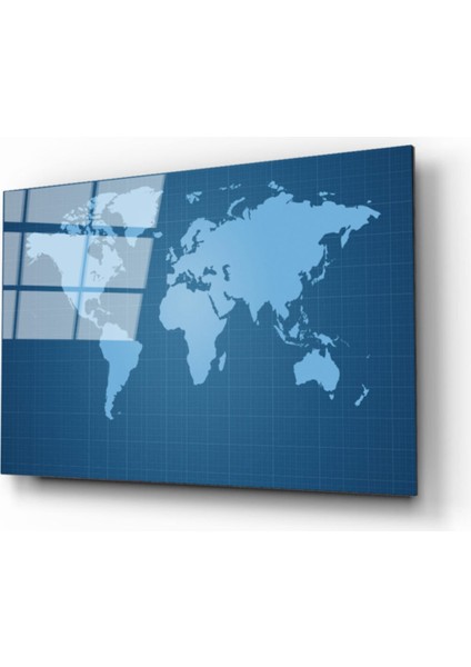Dünya Haritası 70 Cam Tablo