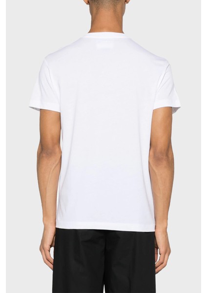 Logolu Bisiklet Yaka Pamuklu Slim Fit T Shirt Erkek T Shirt 76GAHG00 CJ00G 003