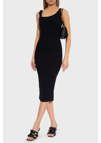 Streç Pamuklu Barok Tokalı Midi Elbise Bayan Elbise 76HAO947 J0004 899