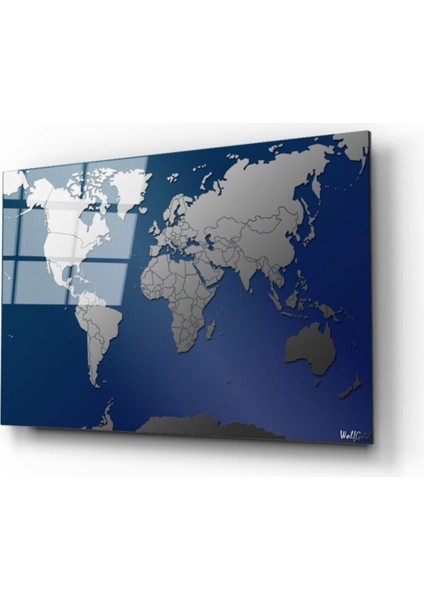 Dünya Haritası 75 Cam Tablo