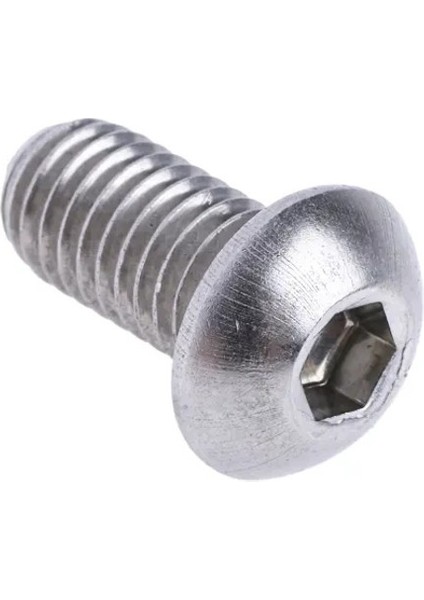 M4X6 Bombe Baş Imbus Civata Galvaniz ISO7380 Mercimek Alyan Başlı 1000 Adet