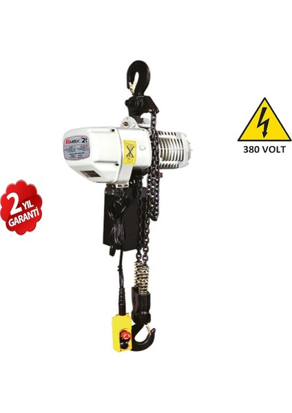 2 Ton 6 mt 2 Hareket Zincirli Vinç