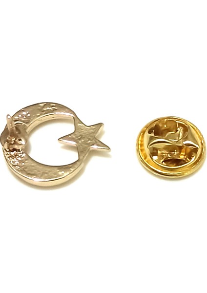 Ay Yıldız Gold Renk Metal Yaka Rozeti 1 Paket 12'li fırsatları