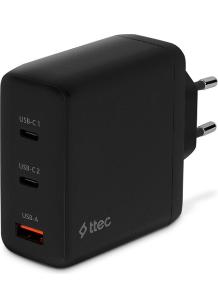 Smartcharger Trio Gan 120W Pd Seyahat Hızlı Şarj Aleti 2 Usb-C+Usb-A