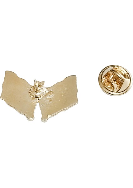 Doğu Türkistan Türkiye Flamalı Gold Renk Metal Yaka Rozeti 1 Paket 12'li fırsatları