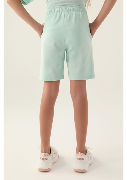 Striped Açık Mavi Kız Çocuk Bermuda