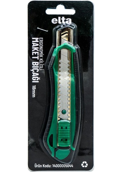 İzeltaş Elta Ergonomik Kilitli Geniş Maket Bıçağı 18 mm