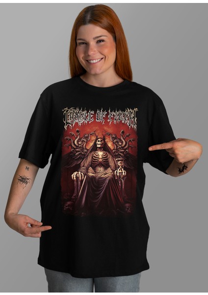 'cradle Of Fılt-Skull Thrones' Temalı Oversize Unisex Tişört..