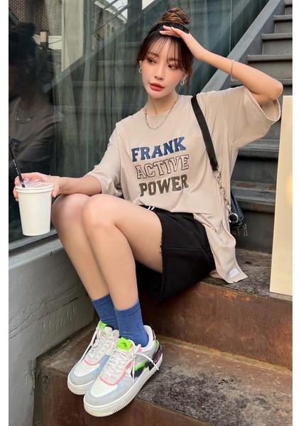 Only Trendwear Unisex Frank Active Power Baskılı Oversize Tshirt