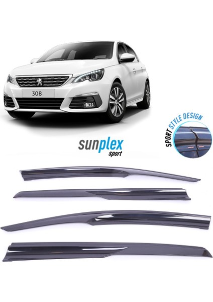 Peugeot Partner 2002-2007 Sunplex Sport Style Cam Rüzgarlığı Set 2li