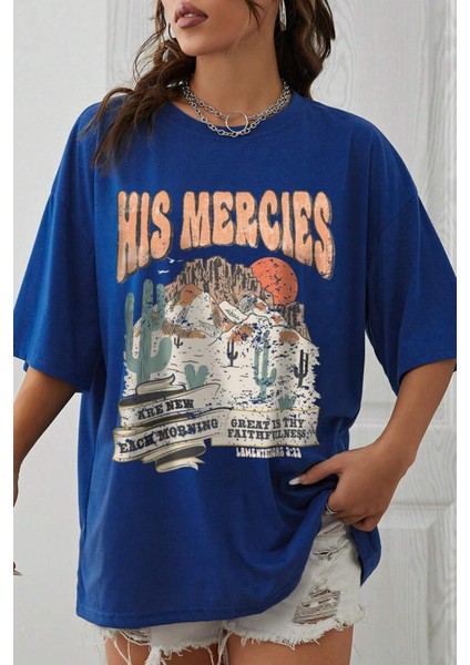 Only Trendwear Unisex His Mercies Baskılı Oversize Tshirt fiyatları
