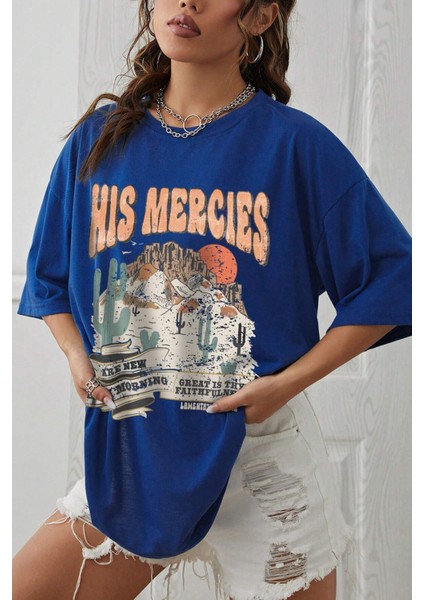 Only Trendwear Unisex His Mercies Baskılı Oversize Tshirt modelleri