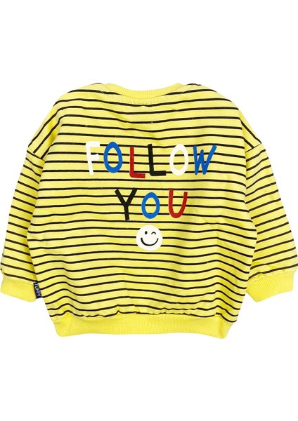 You Çizgili Bebek Sweatshirt Sarı