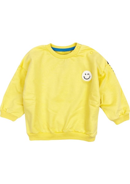 You Çizgili Bebek Sweatshirt Sarı