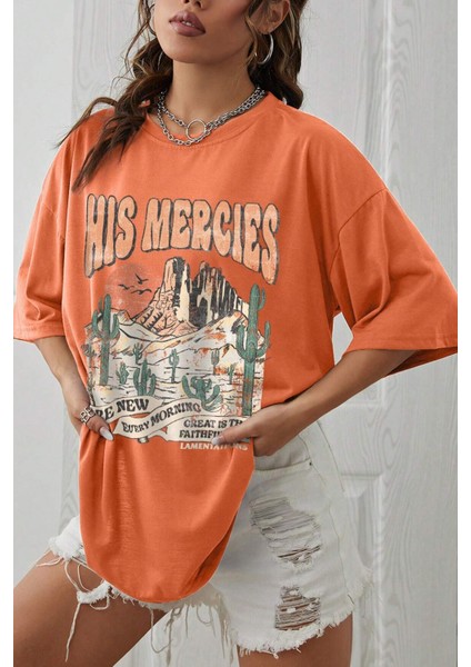 Only Trendwear Unisex His Mercies Baskılı Oversize Tshirt fiyatları