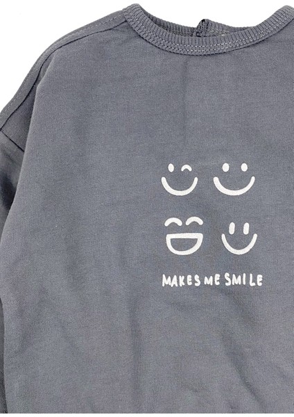 Makes Me Smile Bebek Sweatshirt Antrasit